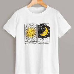 Galaxy & Letter Print Tee Shirt FD5F0