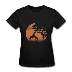 Giraffe landscape Women Tshirt FD4F0