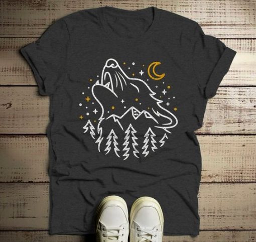 Hipster Howling Wolf T-Shirt FD4F0