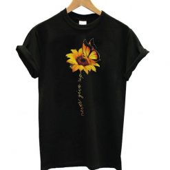 Sunflower Butterfly never give up Tshirt FD5F0