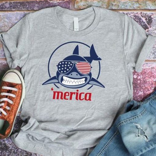 daddy shark 'merica Tshirt YT8A0