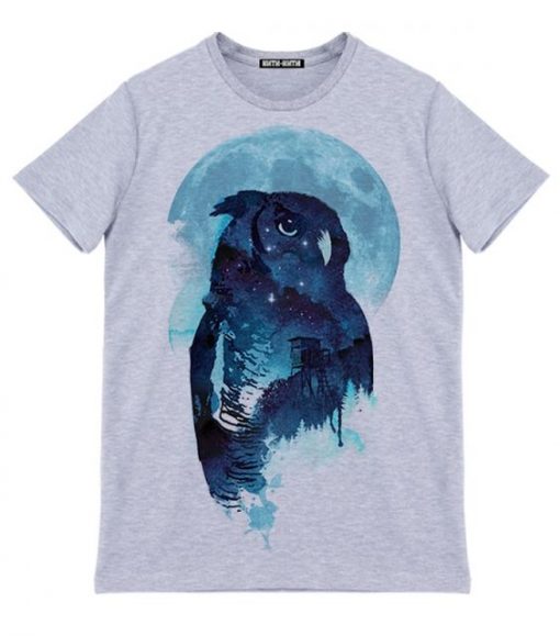 The Owl in Moon Tshirt FD4JL0