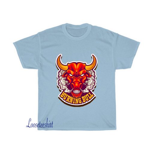 Illustration burning bull with smoke T-Shirt EL23D0