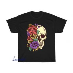 Skull with flowers vector T-Shirt EL23D0
