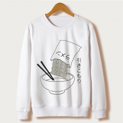 Japanese Ramen Noodles White Sweatshirt AL11F1