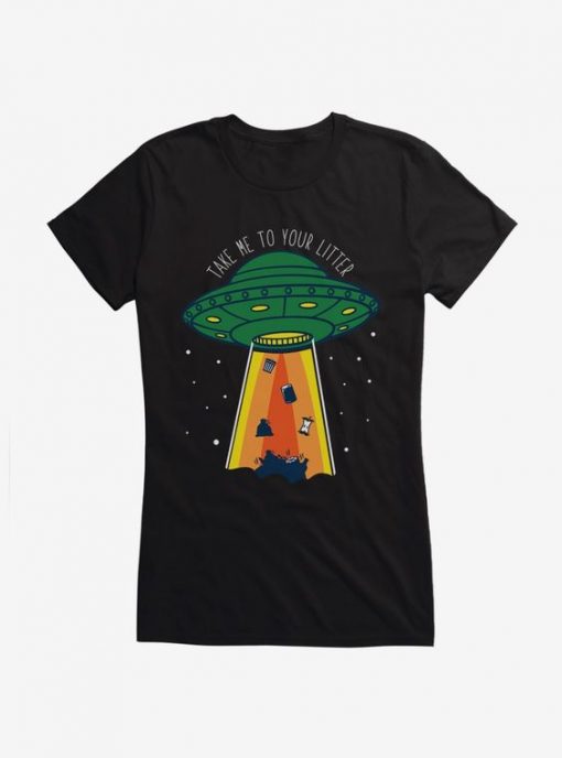 Hot Topic Earth Day UFO Litter Girls T-Shirt FA19MA1