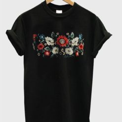 Black Grayish Top With a Floral T-Shirt