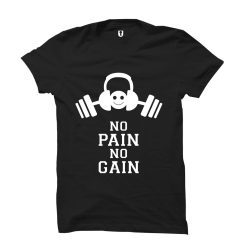 NO PAIN NO GAIN Gym Slogan T-Shirt