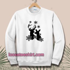 Free Reindeer Snowflakes Sweatshirt