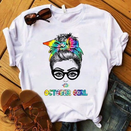 October Girl Hippie Tie Dye Birthday Gift Standard Premium T Shirt TPKJ1