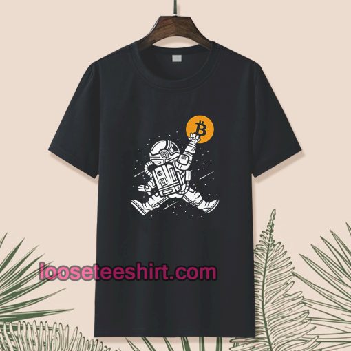 Bitcoin to The Moon Spaceman T-Shirt TPKJ1