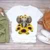 Floral Flower Elephant Lady T-shirts TPKJ1