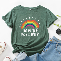 Rainbow Radiate Posistivity T shirt TPKJ1