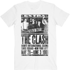 White The Clash Bonds 1981 Official Tee T-shirt TPKJ1