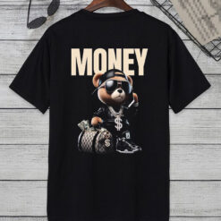 money bear holding a bag t shirt