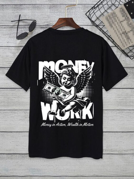 money work small angel t shirt